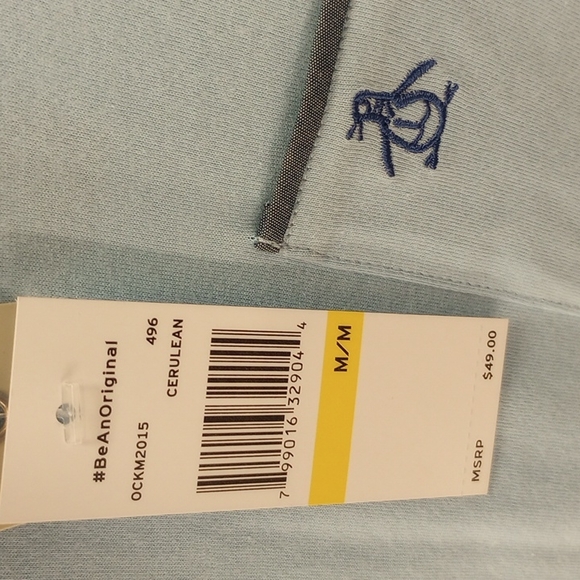 Original Penguin Light Blue Blue Accent Luxury T Shirt $49 Size M NWT - Picture 4 of 7